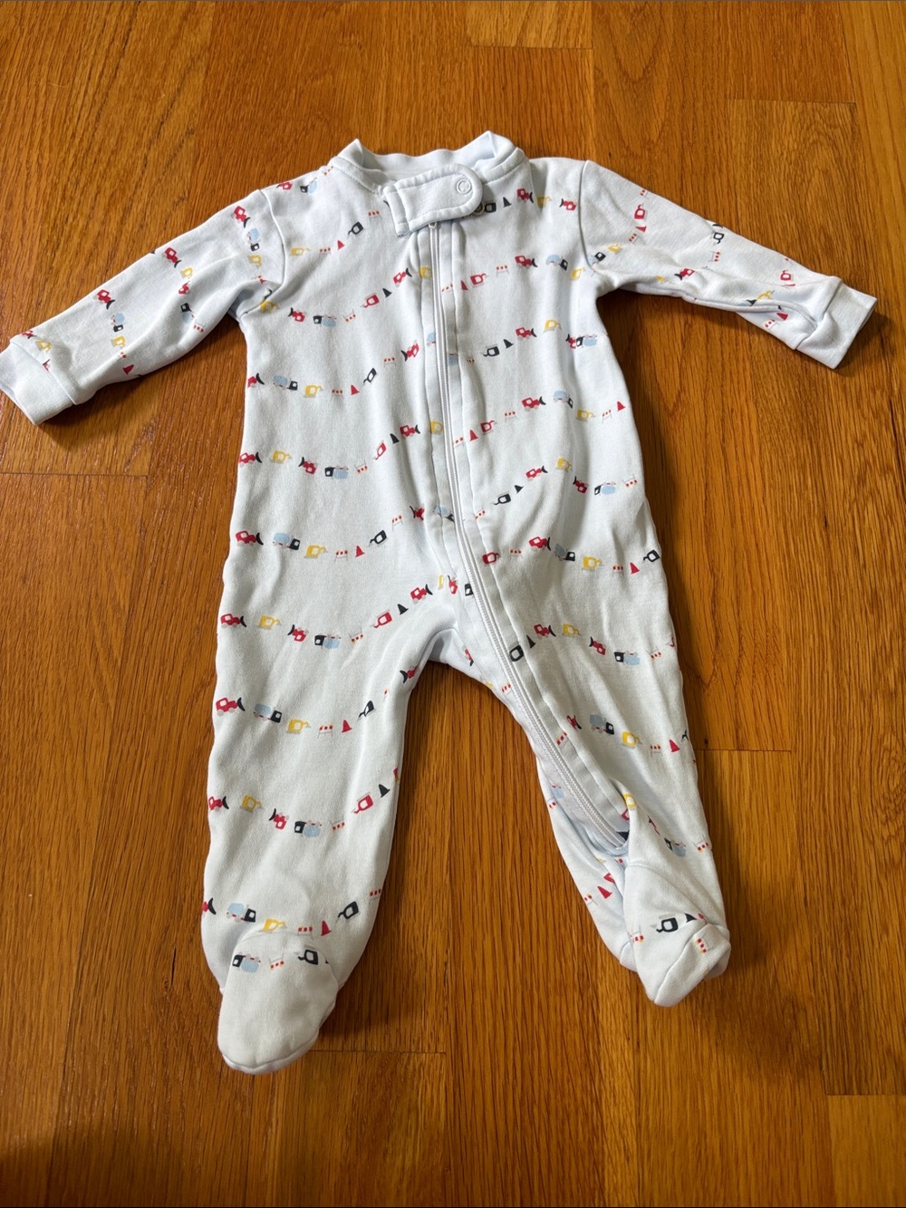 Baby Footed One-Piece Sleeper in Light Blue size 0-3 month